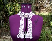 Vintage Lace Romantic Cascading Collar with Pearl Beading