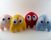 Felt Pacman Ghosts - Blinky, Pinky, Inky, and Clyde