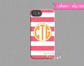 Monogrammed iPhone Case - Sorbet Striped