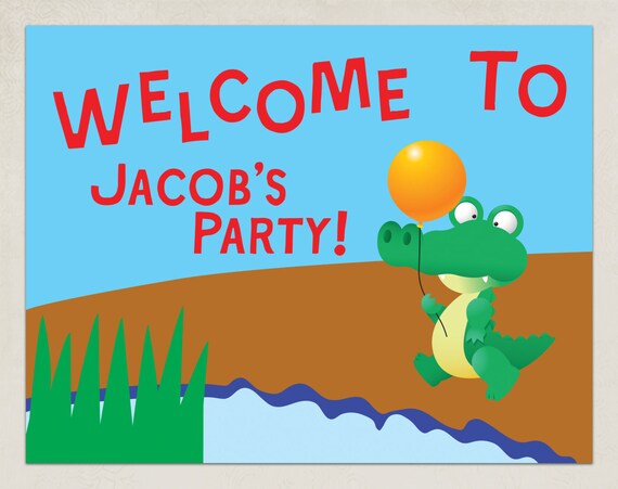 Printable Customized Welcome Sign - Alligator Party Collection - DIY Printable by The Splendid Shindig Il_570xn