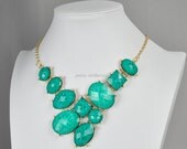 Emerald Bubble Necklace,Emerald Statement Necklace, Resin Jewelry (FN0571-Emerald )