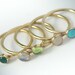 Yellow Gold Ring - 14K Solid Gold Stacking ring with 5mm Gemstone of your choice