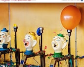 ON SALE Clown Carnival Game Photograph, Santa Cruz Nursery Decor, Bright Colors, Fun Home Decor - Clowning Around (8x10)