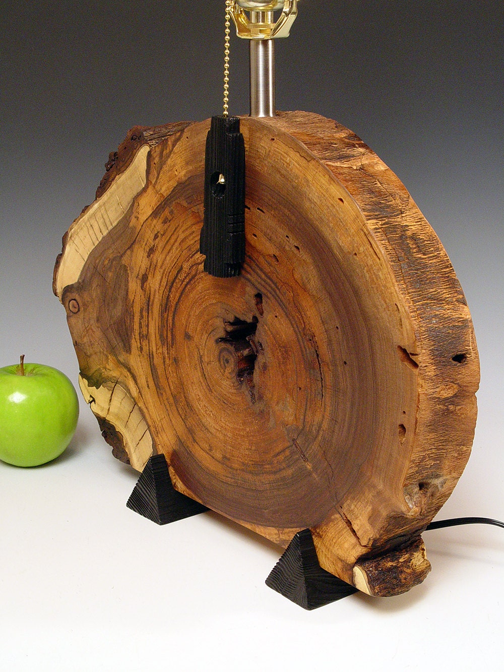 Table lamp. Desk lamp. Desert Driftwood. Log slice. 177. Naturally weathered walnut. Perfectly flawed and FULL of character.