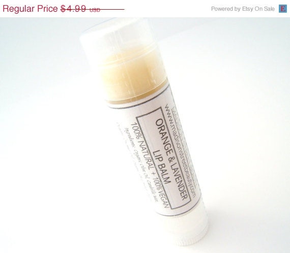 60% OFF SUMMER SALE Lip Balm - Orange & Lavender Lip Balm - All Natural Vegan Lip Balm