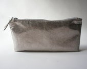 Antique Silver Leather Pouch