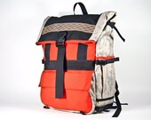 Flap-top Biker Pack -- orange & digi camo -- ready to ship.