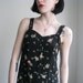70s navy SILK floral maxi dress / S-M