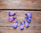 Pale - hand dyed tassel necklace/ mur Mur