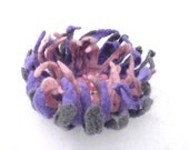 Lilac gray felted brooch/ Wool Felt Jewelry/ gift idea for her /Wedding