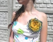 Felt flower brooch  /Wool Felt Jewelry/ under 25 USD /yellow green/ two-color / for her /Ready to ship
