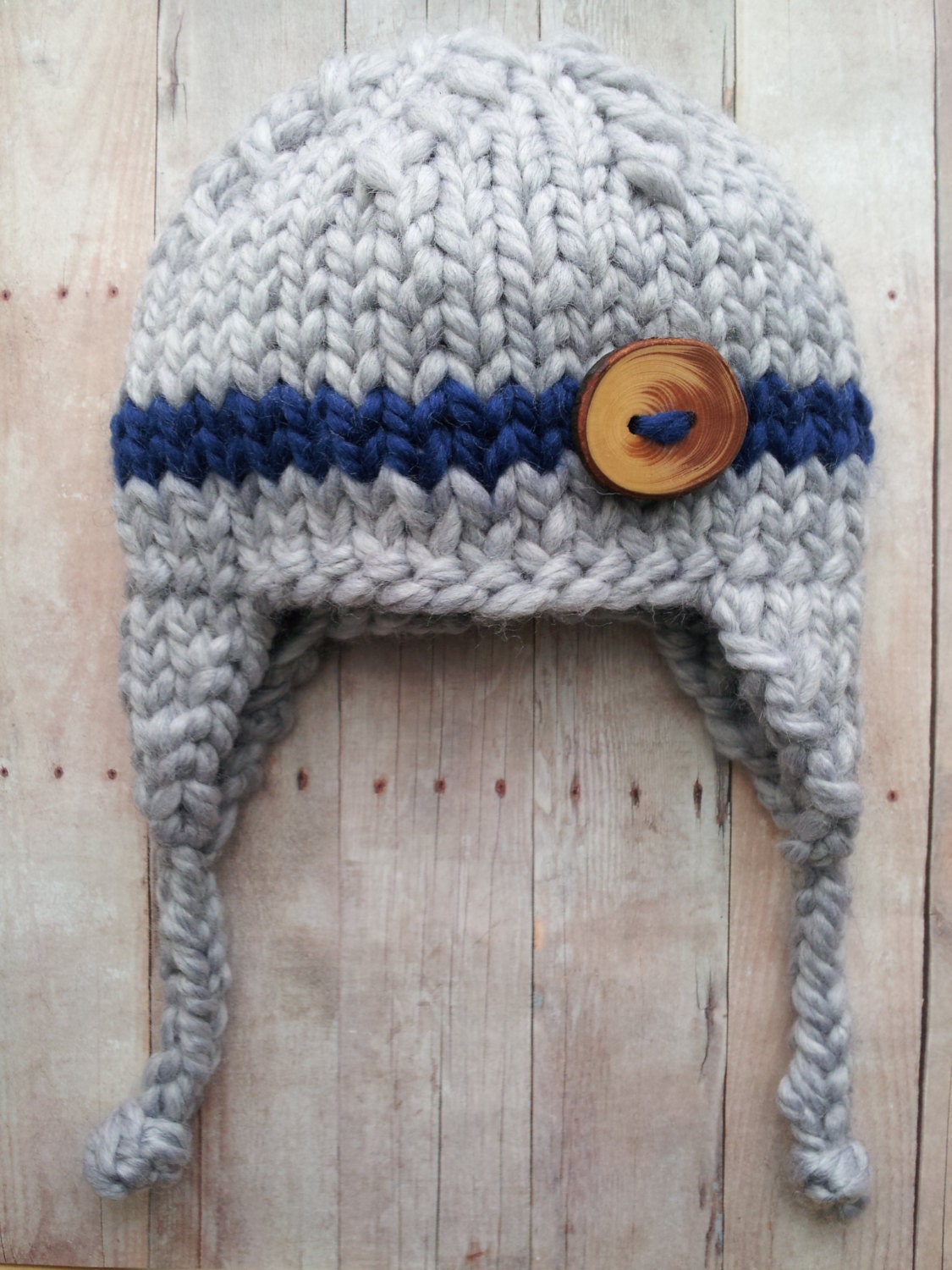 gray  blue baby  boy knitted hat, newborn photography prop, baby shower gift, baby photo prop, infant earflap beanie