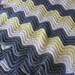 Crochet Afghan Throw grey Chevron ripple stripe- handmade