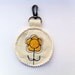 yellow flower - Freehand embroidery / applique, key ring, luggage or bag tag