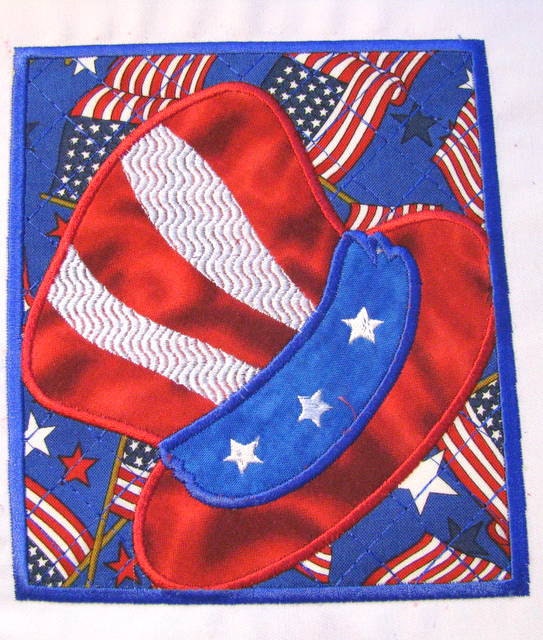 4th July Block 01 Machine Applique Embroidery Design - 4x4, 5x7 & 6x8