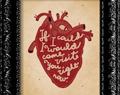 Heart Anatomy Typography - Vintage Retro Inspired - Modern Design - Collage Art Giclee Print -  8x10 Art Print Poster
