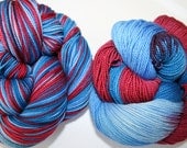 Captain America: Superwash Panache 3 color Intentional Flash Sock Yarn