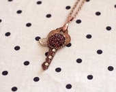 Repurposed "Purple Flowers" Key Necklace