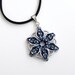 Blue chainmaille pendant necklace, Celtic star