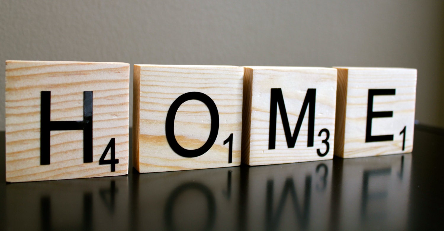 HOME Scrabble Inspired Tiles. Home Decor or Photography Prop.
