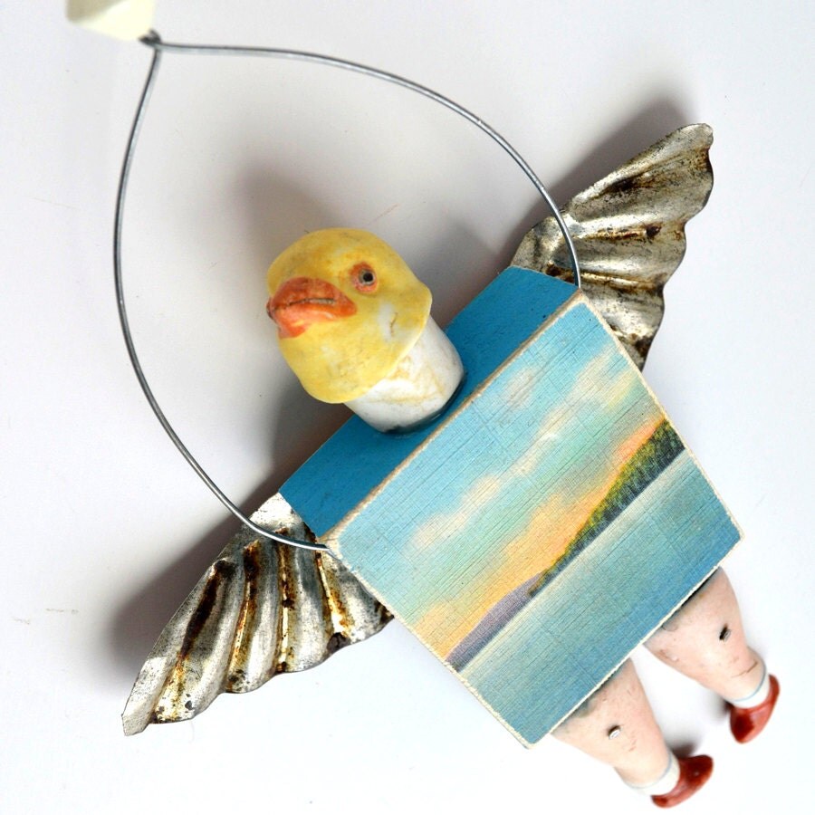 PIGEON TOED 4 original art doll German bisque doll parts BIRD ornie   by Elizabeth Rosen