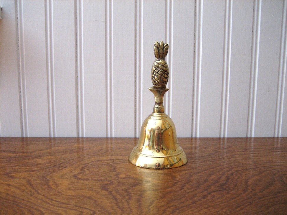 Vintage Solid Brass Bell with Pineapple Home Décor