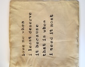 Linen Quote Pillow - Handmade Pillow Case - Natural Linen Pillow Cover - CasaAndCo