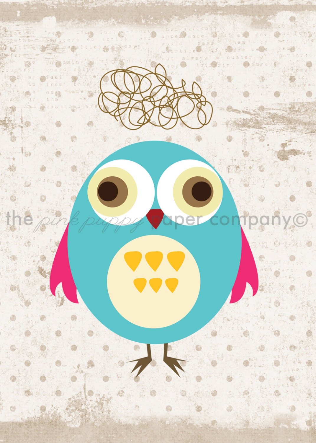 Set of 3 5x7 Sweet Owl Prints (you choose colors)