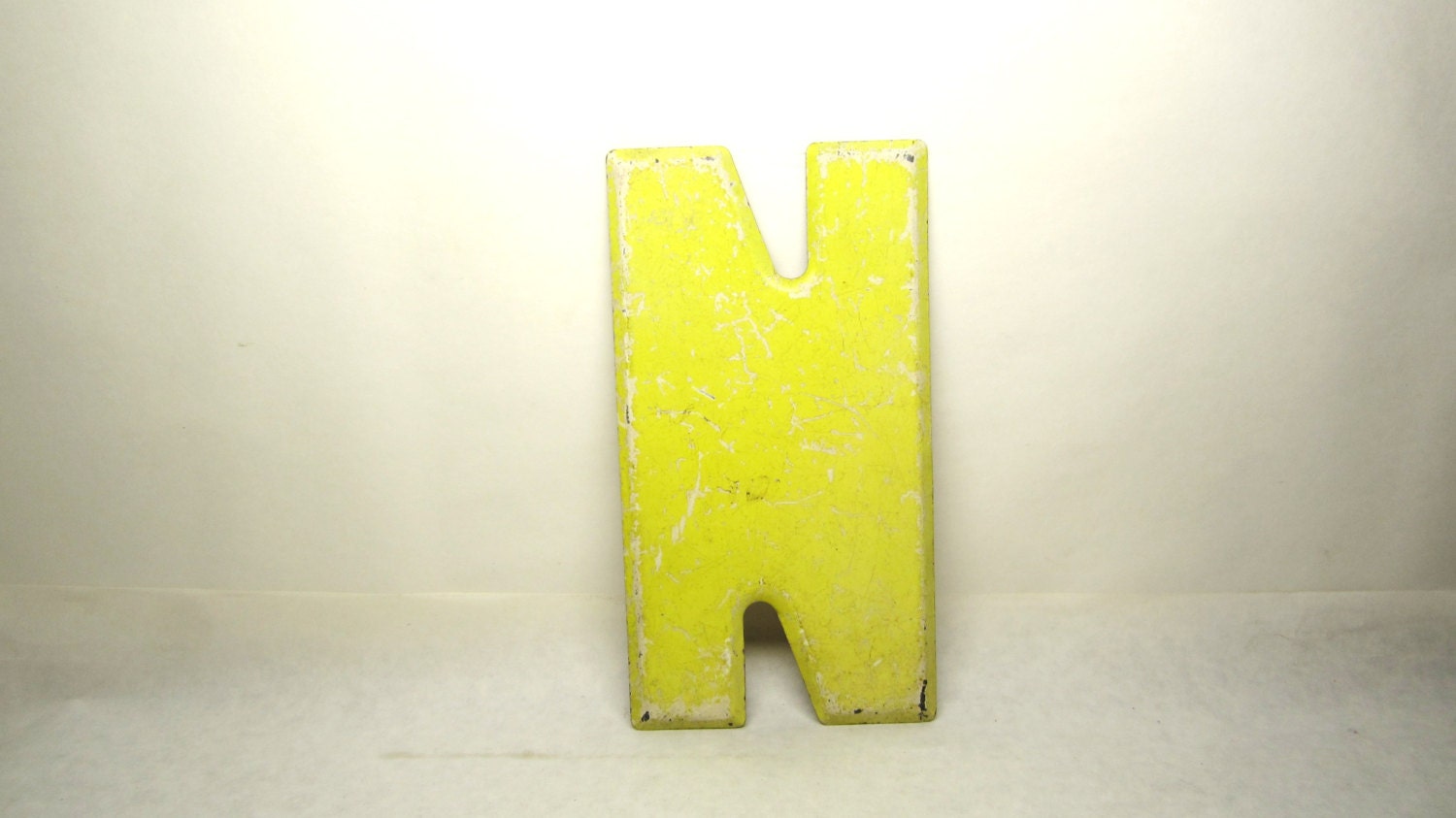 Vintage Metal Chippy Letter Sign N Painted Antique Marquee Metal
