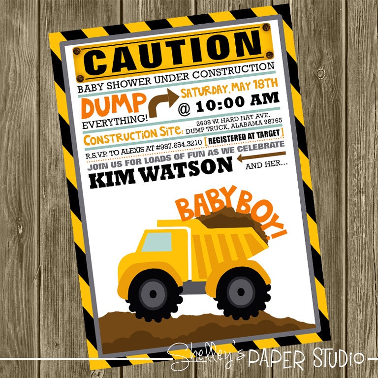 Construction Baby Shower Invite