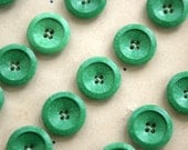 Vintage 1930s Buttons - Set of 4 Art Deco Green Hard Plastic