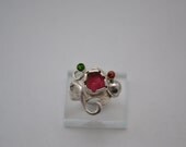 Sterling Silver Watermelon Tourmaline Ring Jewelry