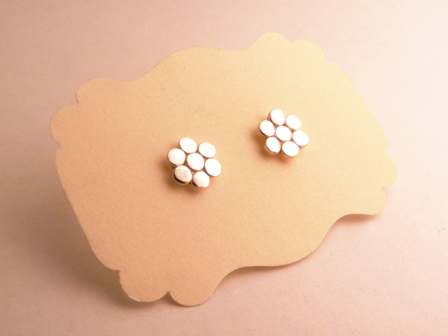 Silver Flower Post Earrings (Pure Silver Earrings)