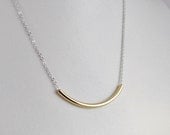 Silver and Gold Bar Necklace