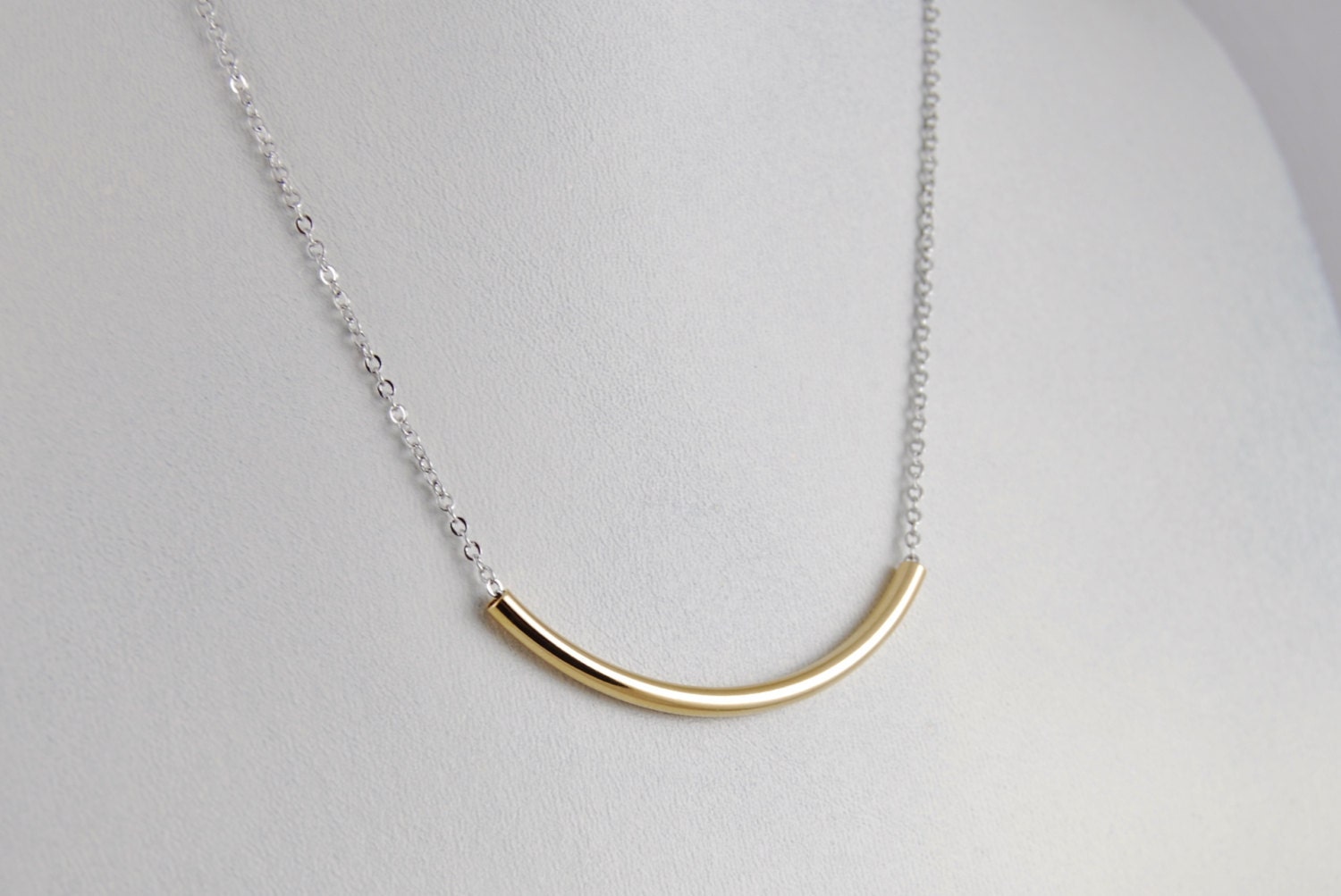 Silver and Gold Bar Necklace