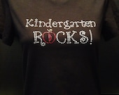 Kindergarten ROCKS Custom Bling T-Shirt