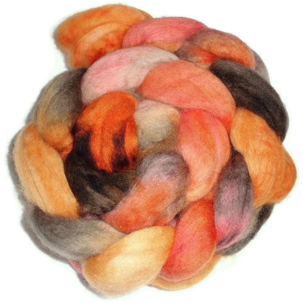 Correidale Wool Roving - Handpainted Spinning And Nuno Felting Fiber  - Spring 2013 - Toffee Fee