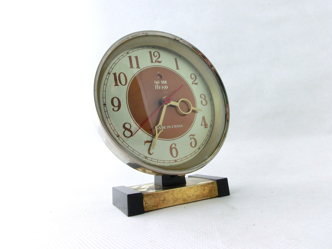 Vintage alarm clock blue made in China 80s