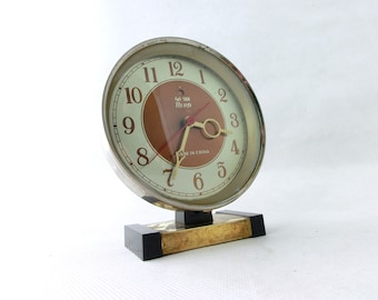 Vintage alarm clock blue made in China 80s