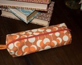 Zippered pencil case pouch in Amy Butler Martini Dot fabric