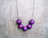 Geometric Necklace /Purple Necklace/  / Wooden Necklace/Boho Necklace