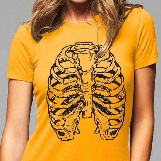 Ribs skeleton tees - shirt - Printed on Soft Cotton T-Shirts for Women and Men/Unisex