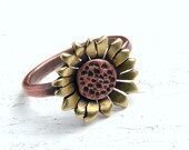 Sunflower Ring Copper and Brass Metalwork - MADE TO ORDER