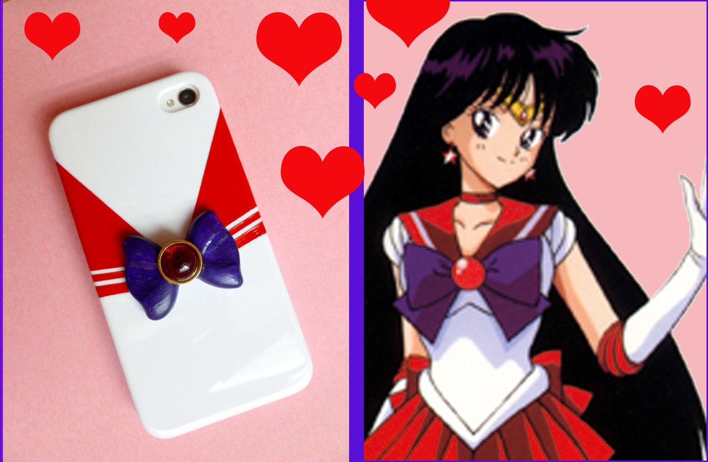 Custom Sailor MARS Inspired iPhone 4, 4S, 5 phone case Hand Sculpted and Painted Sailor Outfit