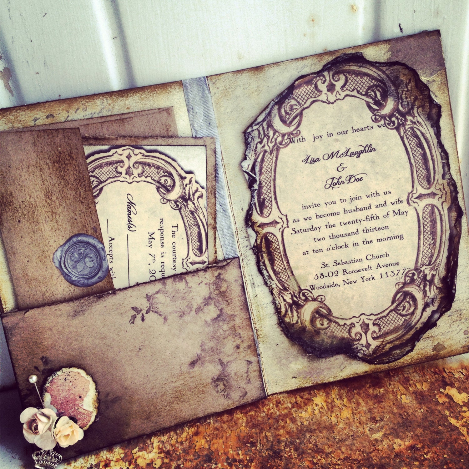 Pocketfold Wedding Invitations Vintage Book Victorian Wedding Pride and Prejudice Invitation
