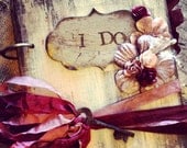 Garden Wedding Guest book Handmade Guestbook Purple
