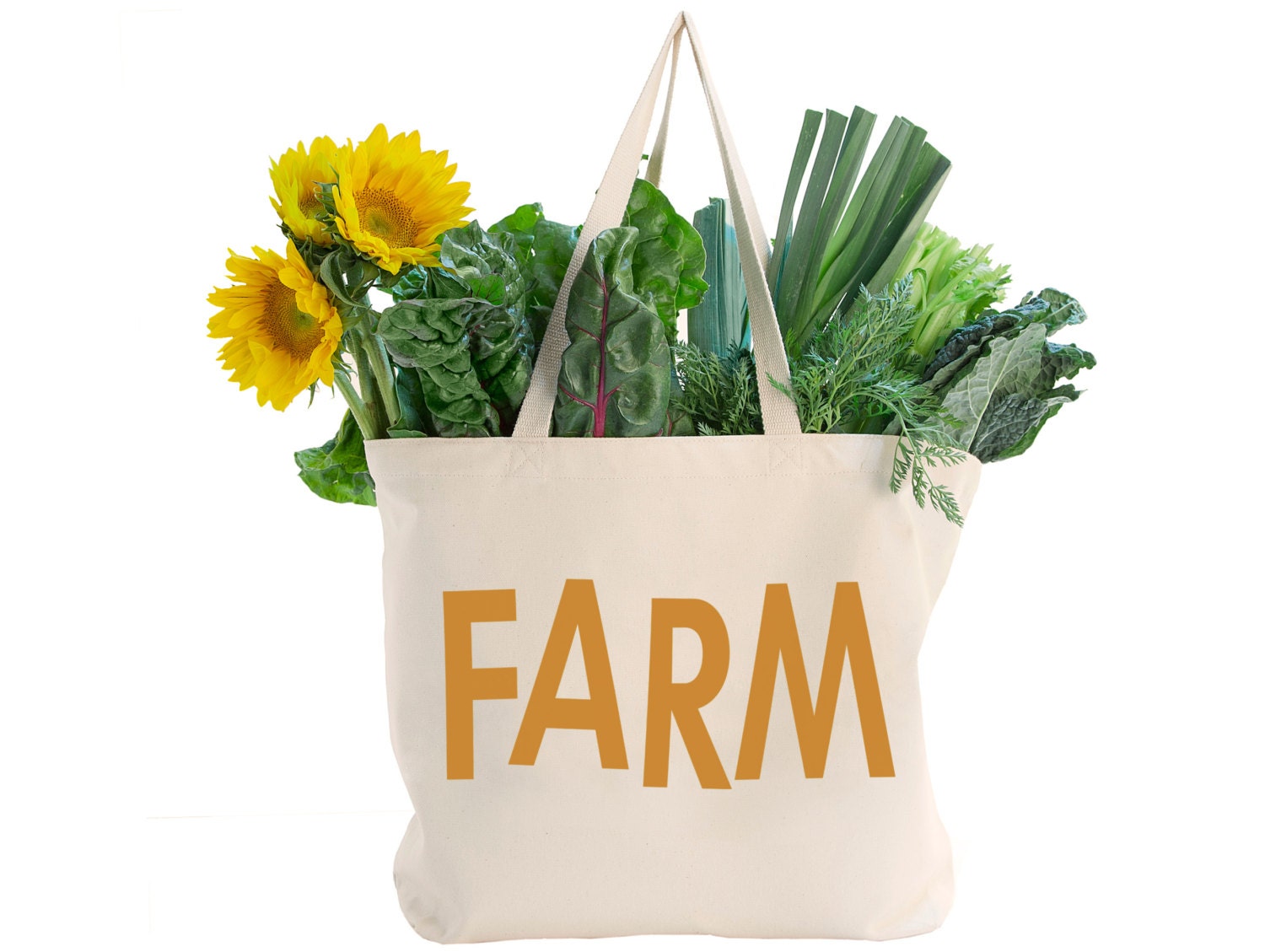 EXTRA LARGE Canvas Market Tote . Screen Printed Eco Friendly . 19.5"w x 15"h x 5"d