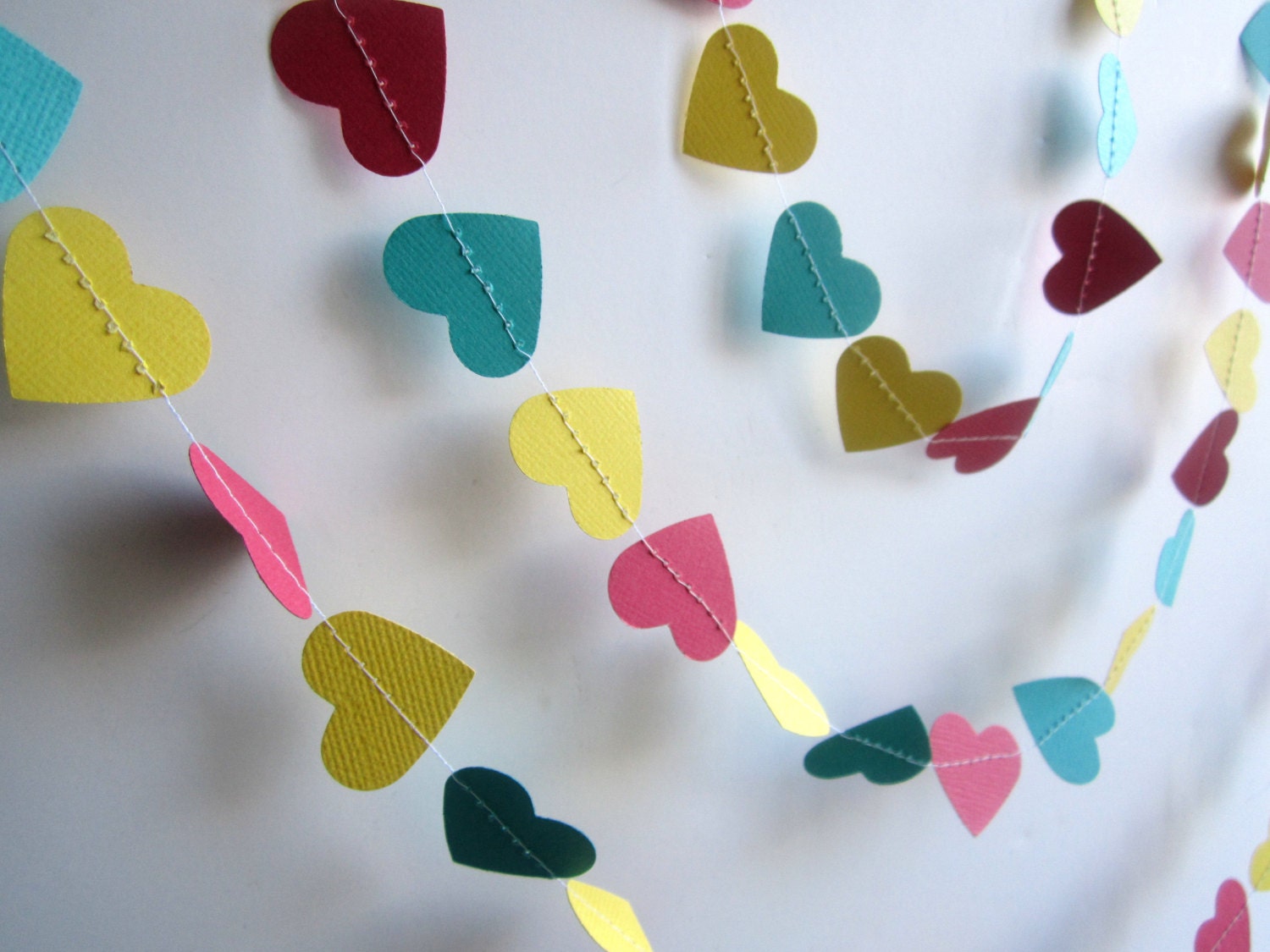 Valentines Garland, Hearts Garland, Paper Garland 6 Feet