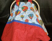 Car Seat Canopy - Hot Air Balloons Red