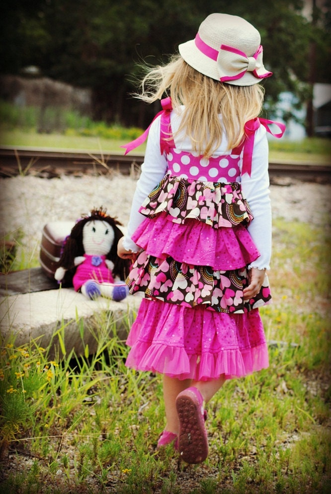 Bella Ruffled Dress Sewing Pattern, INSTANT DOWNLOAD, 6 months to 10 years, pdf sewing pattern, Childrens Dress Pattern
